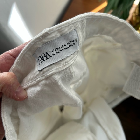 Zara wide leg ripped white jeans - Picture 4 of 4